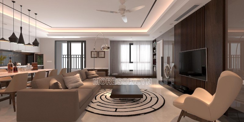 Ghế sofa góc nỉ hiện đại